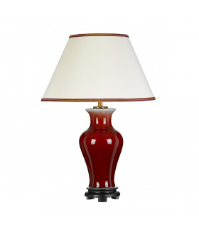 Majin Traditional 1 Light Table Lamp Oxblood With Tall Empire Shade-2