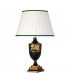 Narbonne 1 Light Table Lamp Black Wood Urn With Tall Empire Cotton Shade-2