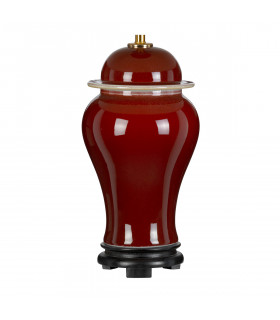 Oxblood Temple Jar 1 Light Ceramic Table Lamp Base Only