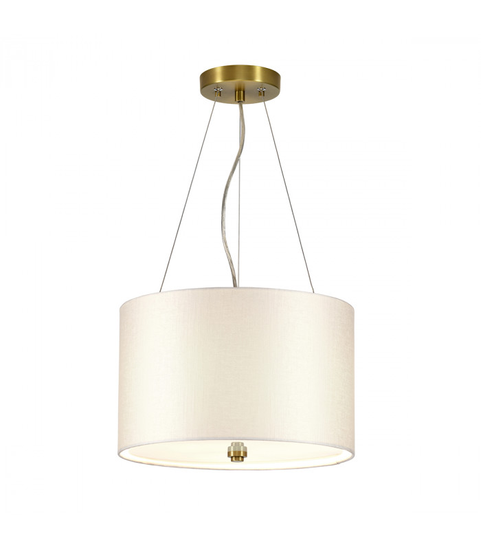 Pearce 14" Cylindrical Pendant with Aged Brass Ceiling Pan-1
