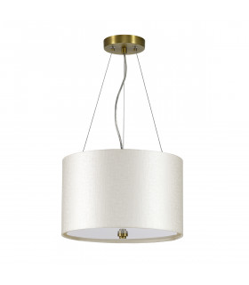 Pearce 14" Cylindrical Pendant with Aged Brass Ceiling Pan-2