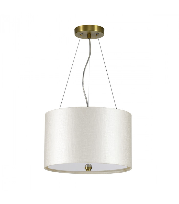 Pearce 14" Cylindrical Pendant with Aged Brass Ceiling Pan-2