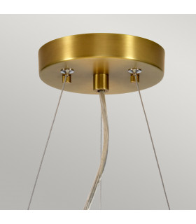 Pearce 18" Cylindrical Pendant with Aged Brass Ceiling Pan-2