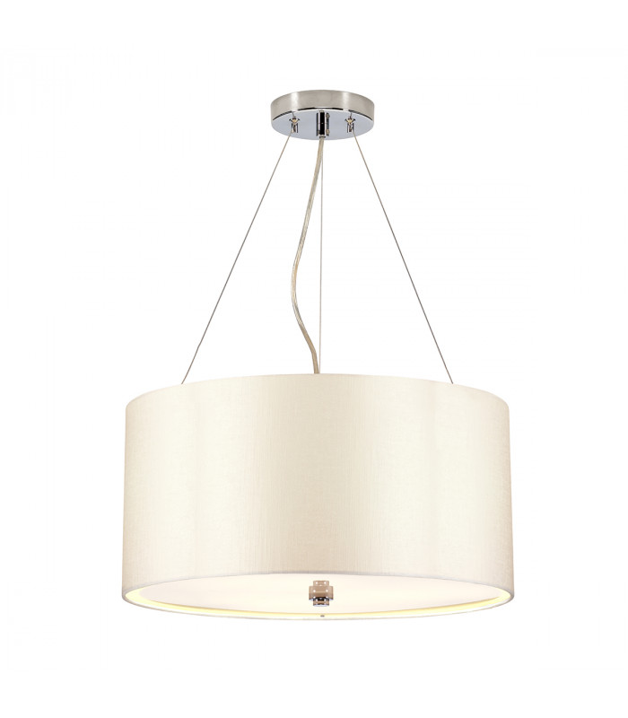 Pearce 18" Cylindrical Pendant with Polished Chrome Ceiling Pan-1