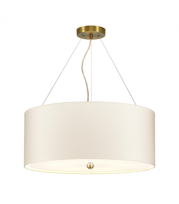 Pearce 22" Cylindrical Pendant with Aged Brass Ceiling Pan-1