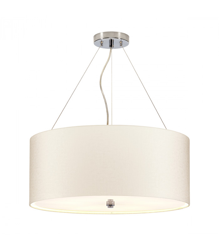 Pearce 22" Cylindrical Pendant with Polished Chrome Ceiling Pan-1