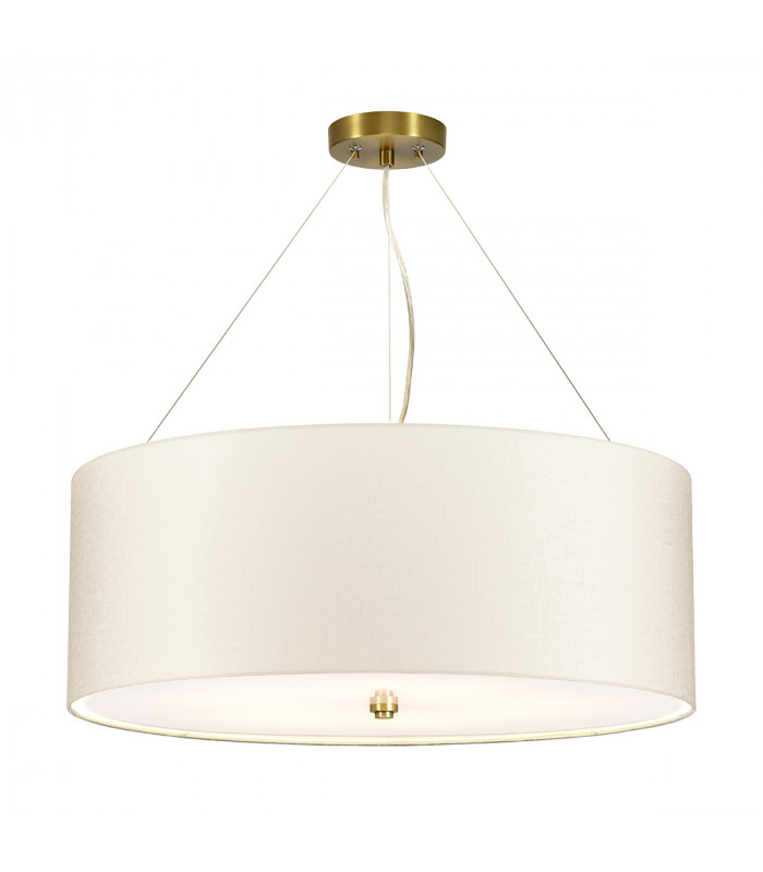 Pearce 26" Cylindrical Pendant with Aged Brass Ceiling Pan-1