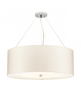 Pearce 26" Cylindrical Pendant with Polished Chrome Ceiling Pan-1