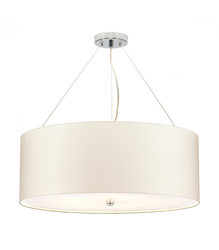 Pearce 26" Cylindrical Pendant with Polished Chrome Ceiling Pan-1