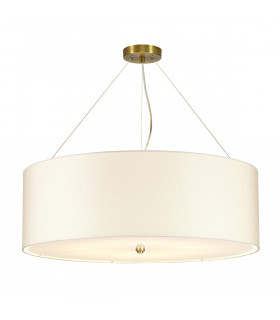 Pearce 30" Cylindrical Pendant with Aged Brass Ceiling Pan-1