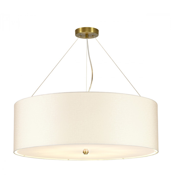 Pearce 30" Cylindrical Pendant with Aged Brass Ceiling Pan-1