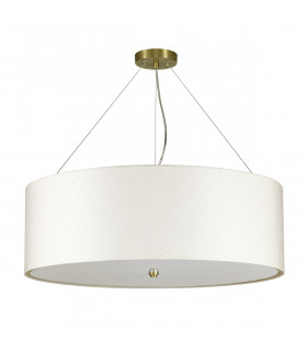 Pearce 30" Cylindrical Pendant with Aged Brass Ceiling Pan-2