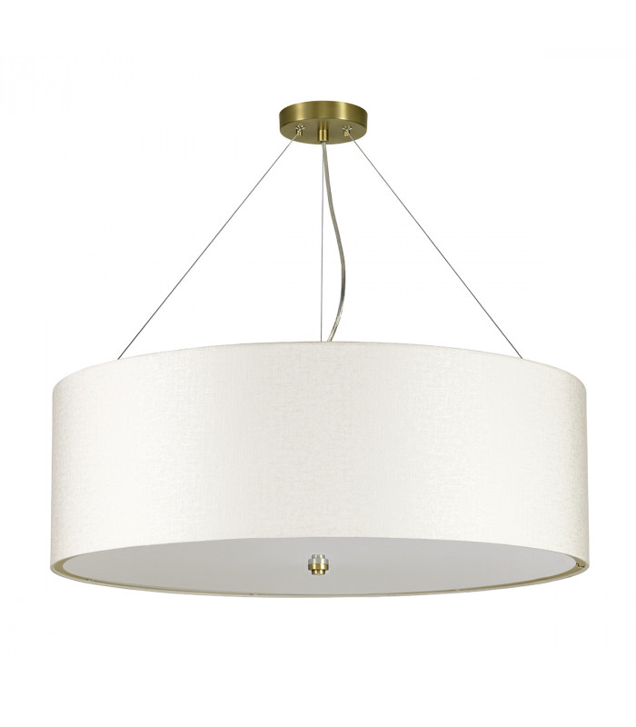 Pearce 30" Cylindrical Pendant with Aged Brass Ceiling Pan-2