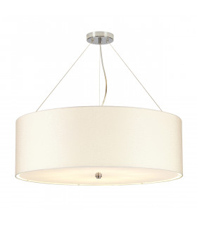 Pearce 30" Cylindrical Pendant with Polished Chrome Ceiling Pan-1