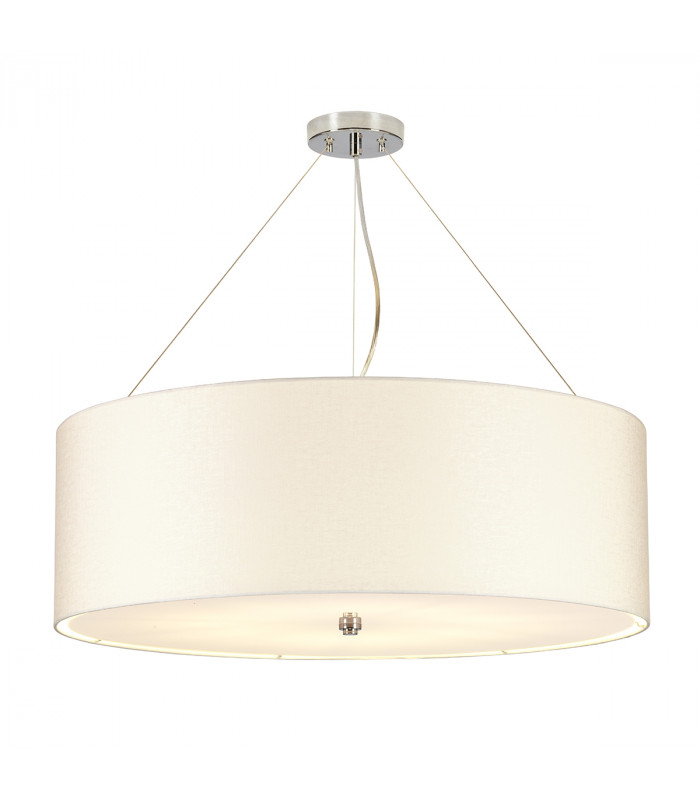 Pearce 30" Cylindrical Pendant with Polished Chrome Ceiling Pan-1