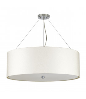 Pearce 30" Cylindrical Pendant with Polished Chrome Ceiling Pan-2