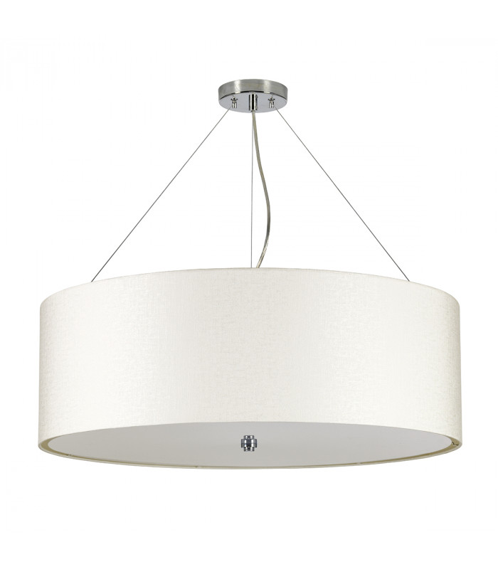 Pearce 30" Cylindrical Pendant with Polished Chrome Ceiling Pan-2