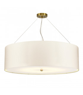 Pearce 34" Cylindrical Pendant with Aged Brass Ceiling Pan-1