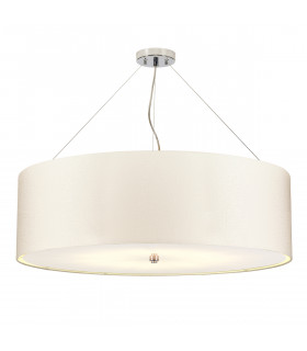 Pearce 34" Cylindrical Pendant with Polished Chrome Ceiling Pan-1