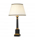 Peronne 1 Light Table Lamp Black Wood Tall Empire Cotton Shade-1