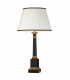 Peronne 1 Light Table Lamp Black Wood Tall Empire Cotton Shade-2