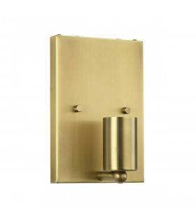Riley Small Square Wall Light with Brass Ivory Faux Silk Shade-2