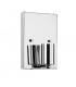 Riley Small Square Wall Light with Polished Chrome Ivory Faux Silk Shade-2
