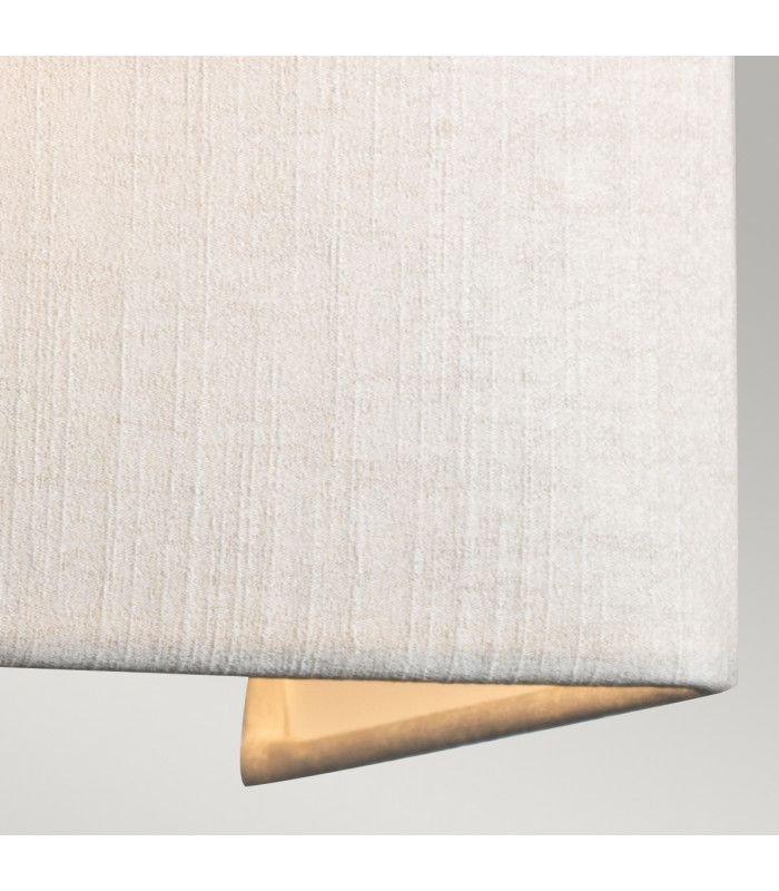 Riley Small Square Wall Light with Polished Chrome Ivory Faux Silk Shade-3