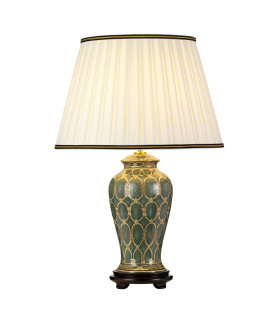 Sashi Traditional Green Oriental Ceramic Vase Table Lamp Tall Empire Shade-1