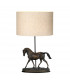 Spirit Small Horse Statuette Table Lamp Bronze Patina Oval Shade-1