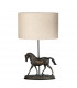 Spirit Small Horse Statuette Table Lamp Bronze Patina Oval Shade-2