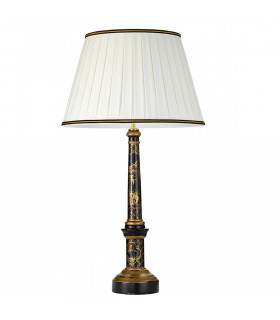 Strasbourg Black Decorated Wood Table Lamp Tall Empire Shade-2
