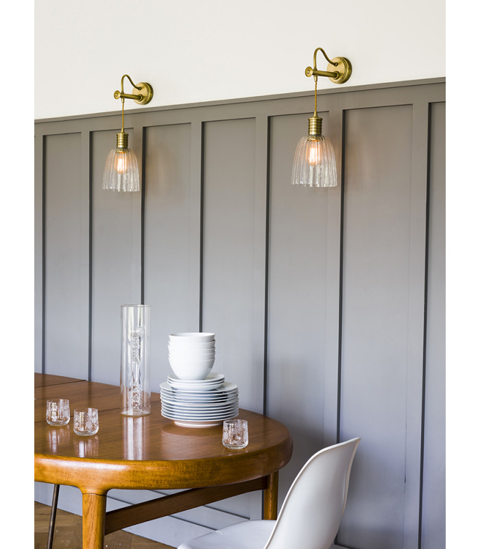 Douille 1 Light Indoor Wall Light Antique Brass E27-2