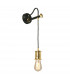 Douille 1 Light Indoor Wall Light Black Polished Brass E27-1