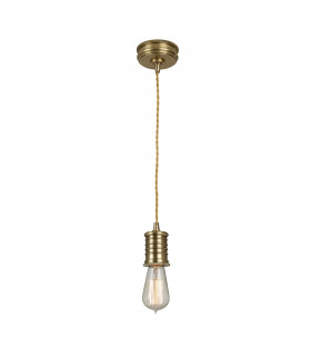 Douille 1 Light Ceiling Pendant Antique Brass E27-1