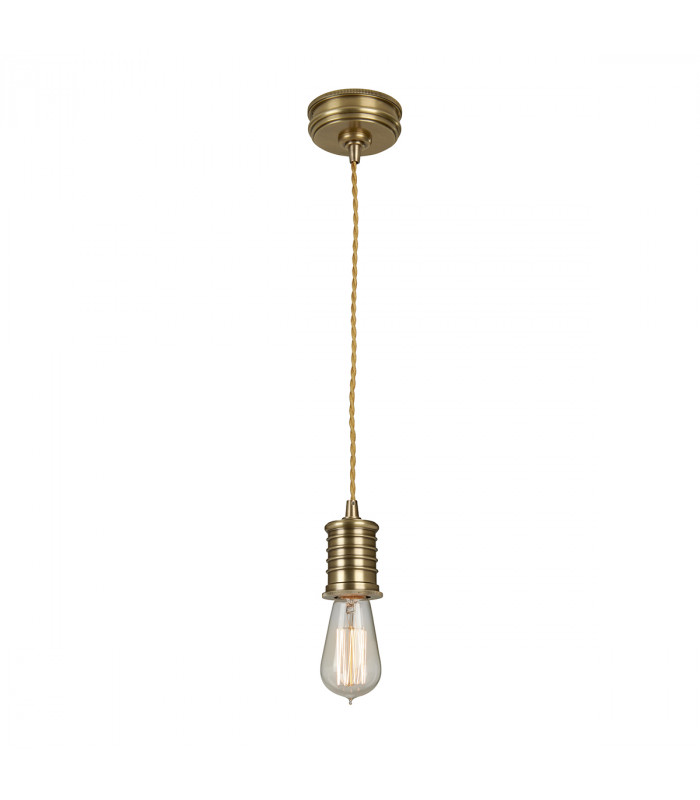 Douille 1 Light Ceiling Pendant Antique Brass E27-1