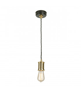 Douille 1 Light Ceiling Pendant Black Brass E27-1