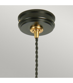 Douille 1 Light Ceiling Pendant Black Brass E27-2