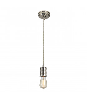 Douille 1 Light Ceiling Pendant Polished Nickel E27-1