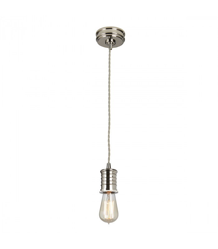 Douille 1 Light Ceiling Pendant Polished Nickel E27-1
