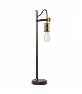 Douille 1 Light Table Lamp Polished Brass Black E27-1