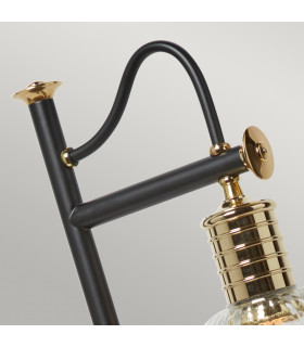 Douille 1 Light Table Lamp Polished Brass Black E27-2