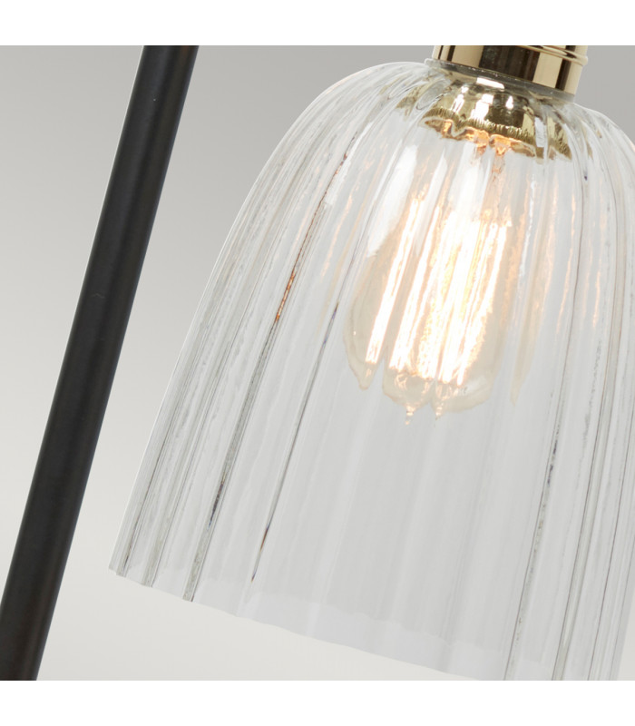 Douille 1 Light Table Lamp Polished Brass Black E27-3