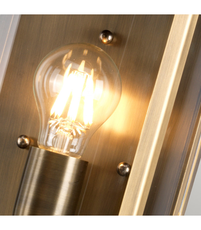 Downing Street 1 Light Outdoor Wall Lantern Light Solid Brass IP44 E27-3