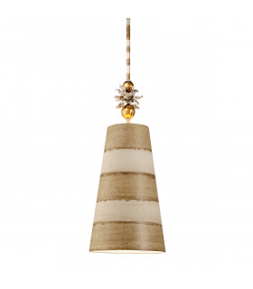 Anemone 1 Light Dome Ceiling Pendant Taupe Cream E27