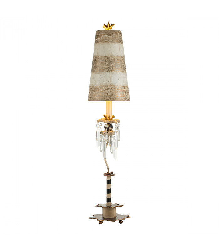 Birdland 1 Light Table Lamp Black Gold Cream E27-1