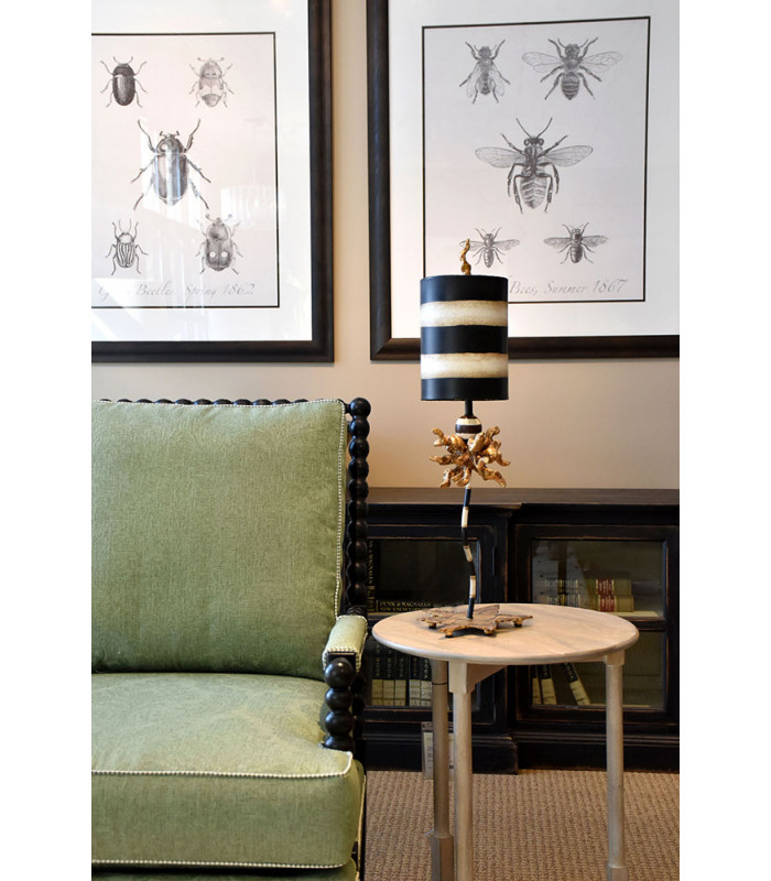 Dominique 1 Light Table Lamp Gold Leaf E27-2