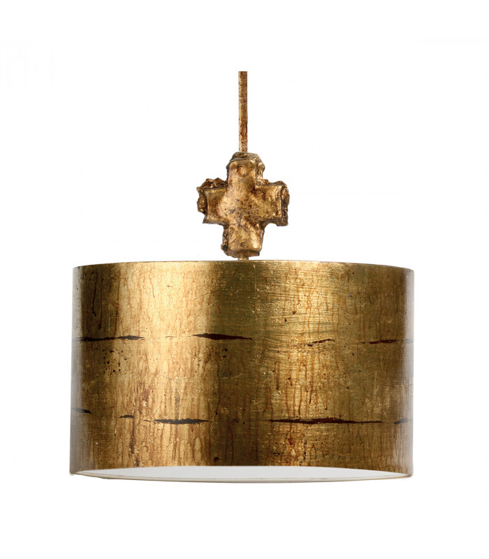 Fragment 1 Light Round Large Ceiling Pendant Aged Gold E27-1