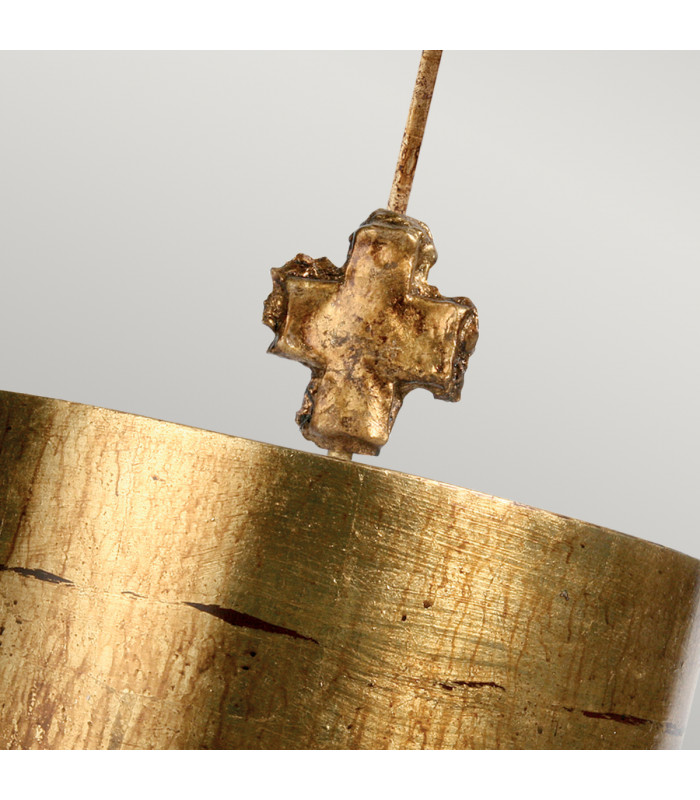 Fragment 1 Light Round Large Ceiling Pendant Aged Gold E27-3