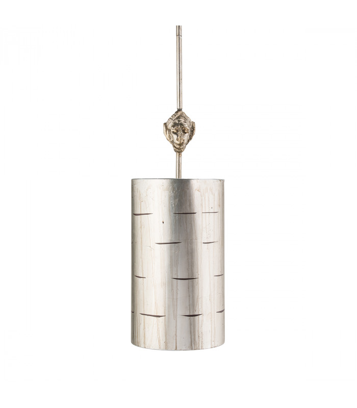 Fragment 1 Light Round Small Ceiling Pendant Aged Silver E27